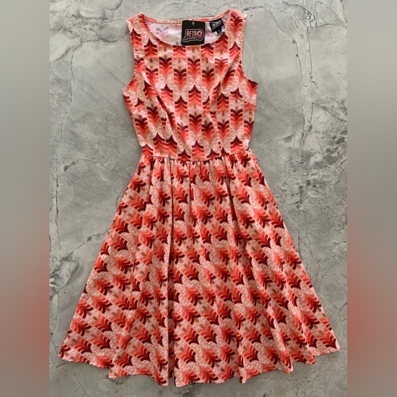 Retrolicious Trees Vintage Dress Sz M - Picture 1 of 5